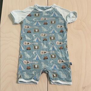 KicKee Guitar Print Baby Romper 6-12m